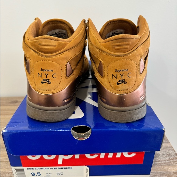 Nike Zoom Air 94 Hi Supreme Wheat - Size 9.5 - Picture 3 of 4